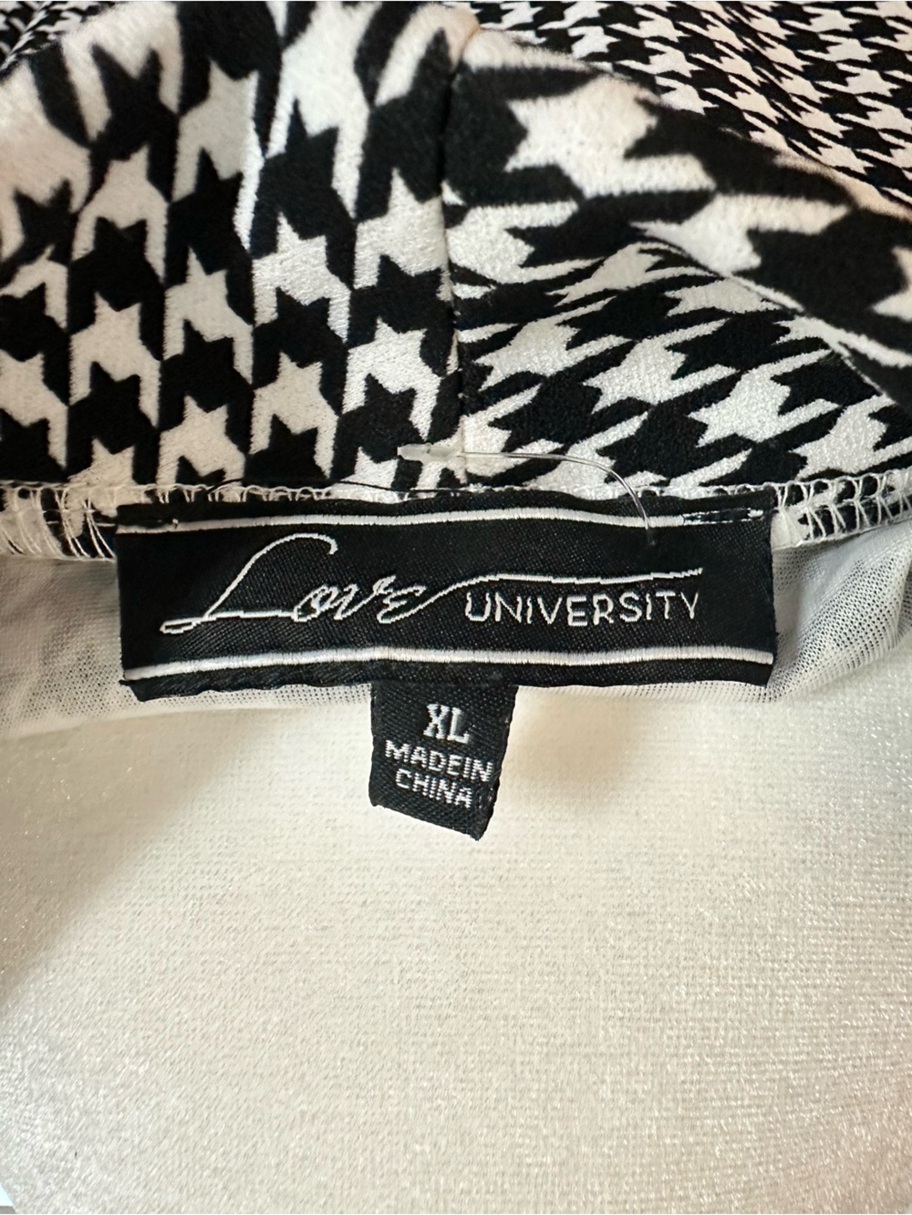 Houndstooth Longline Blazer - Black & White - Picture 6 of 6